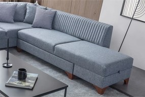 Corner Sofa-Bed West Right - Grey Grey