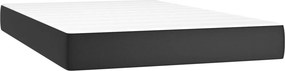 vidaXL Κρεβάτι Boxspring με Στρώμα Μαύρο 120 x 200 εκ. Συνθετικό Δέρμα