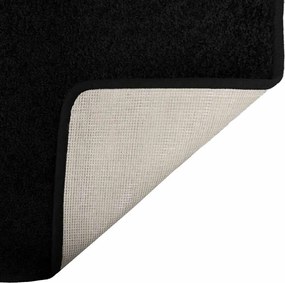 vidaXL Δερμάτινο Χαλί Μαύρο 80 x 200 cm 100% Πολυπροπυλένιο Τούφτα