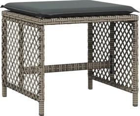 vidaXL Σετ Τραπεζαρίας Κήπου 9 τεμ. Γκρι Συνθ. Ρατάν με Μαξιλάρια