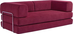 Compressed Nextdeco τριθέσιος καναπές-κρεβάτι μπορντώ 200x100x75εκ.