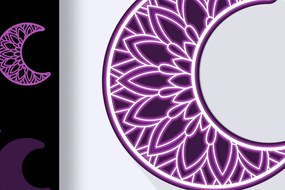 Σετ των 2 Intra απο ξύλο plywood 3mm-4mm πάχος αποκοπής 3D Layered Crescent Moon Δίασταση 30x20 cm INTRAFABR-24791456