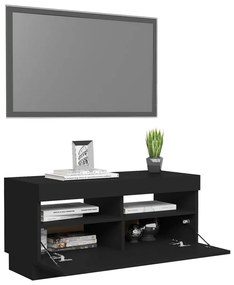 vidaXL Έπιπλο Τηλεόρασης με LED Μαύρο 80 x 35 x 40 εκ.