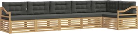 vidaXL Σειρά Καναπέ Εξωτερικού 6 pcs Άσπρο και Ανθρακί