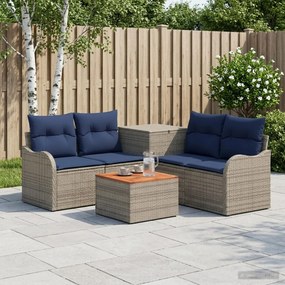 vidaXL Σετ Καναπέ 6 τμχ. Γκρι και Navy Blue 55 x 55 x 37 εκ