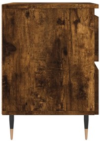 vidaXL Κομοδίνα 2 τεμ. Καπνιστή Δρυς 40x35x50 εκ. Επεξεργασμένο Ξύλο