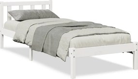 vidaXL Πλαίσιο Κρεβατιού Μακρύ Χωρ. Στρώμα Λευκό 90x210 εκ Μασίφ Πεύκο