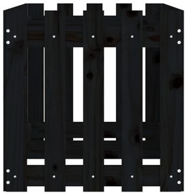 Ζαρντινιέρα Υπερυψωμένη Σχ Φράχτη Μαύρη 150x50x50εκ Μασίφ Πεύκο - Μαύρο