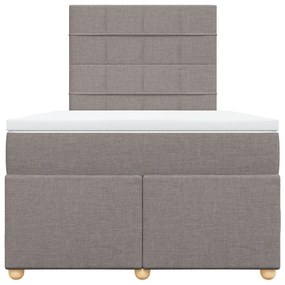 vidaXL Κρεβάτι Boxspring με Στρώμα Taupe 120x190 εκ. Υφασμάτινο