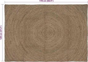 vidaXL Χαλιά χώρου Γκρι 120 x 170 cm Γιούτα