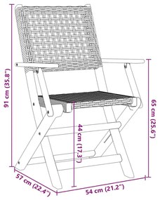 Σετ Επίπλων Bistro 3 Τεμαχίων Γκρι Ρατάν/Μασίφ Ξύλο - Γκρι