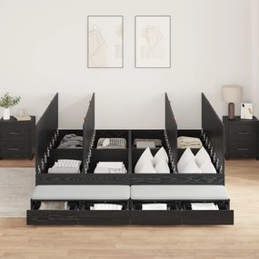 vidaXL Κρεβάτι αποθήκευσης  Μαύρη Δρυς 180x200 εκ