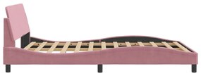vidaXL Πλαίσιο Κρεβατιού με Κεφαλάρι Ροζ 120x200 εκ. Βελούδινο