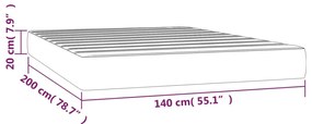 vidaXL Στρώμα με Pocket Springs Σκούρο Μπλε 140x200x20 εκ. Βελούδινο