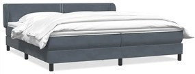 vidaXL Box Spring Κρεβάτι με στρώματα Σκούρο γκρι 180x210 cm Velvet