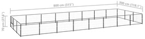 Σπιτάκι Σκύλου Μαύρο 24 μ² Ατσάλινο - Μαύρο