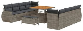 vidaXL Σετ Καναπέ Κήπου 11 pcs Γκρι συνθετικό ρατάν