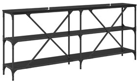 vidaXL Τραπέζι κονσόλας Μαύρη Οξυά 180 x 30 x 75 εκ Επεξεργασμένο ξύλο