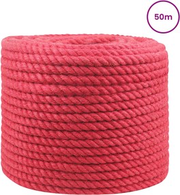 vidaXL Σχοινί Από Τζute 12 mm Κόκκινο 100% Τζούτα Tossa