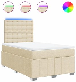 ΚΡΕΒΑΤΙ BOXSPRING ΜΕ ΣΤΡΩΜΑ ΚΡΕΜ 120X190 ΕΚ. ΥΦΑΣΜΑΤΙΝΟ 3293926