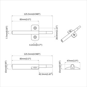 vidaXL Μαλακή κλειδαριά 1161 τεμ. Γκρι 125 x 47 x 15 mm PP