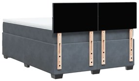 ΚΡΕΒΑΤΙ BOXSPRING ΜΕ ΣΤΡΩΜΑ ΣΚΟΥΡΟ ΓΚΡΙ 140X190 ΕΚ. ΒΕΛΟΥΔΙΝΟ 3288607