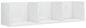 Ράφι Τοίχου για CD Γυαλιστερό Λευκό 75x18x18 εκ. Μοριοσανίδα - Λευκό