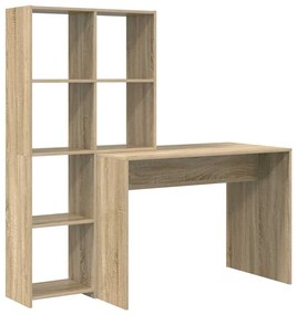 vidaXL Γραφείο Sonoma Δρυς 138.5 x 55 x 143 εκ Επεξεργασμένο ξύλο