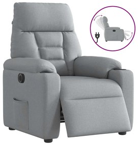 vidaXL Πολυθρόνα Ανακλινόμενη Ηλεκτρική Ανοιχτό Γκρι Υφασμάτινη