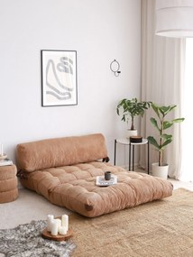 2-Seat Sofa-Bed Fold Kadife 2 - Camel Camel