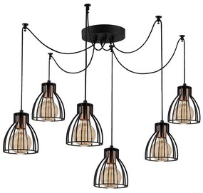 Φωτιστικό Οροφής Kemah 525NOR1570 Φ135x106cm 6xE27 40W Black-Bronze Opviq