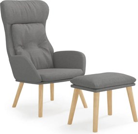 vidaXL Πολυθρόνα Relax Ανοιχτό Γκρι Υφασμάτινη με Υποπόδιο