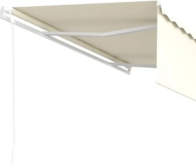 vidaXL Τέντα Συρόμενη Αυτόματη με Σκίαστρο Κρεμ 5 x 3 μ.