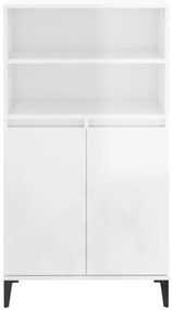 vidaXL Ντουλάπι Γυαλ. Λευκό 60 x 36 x 110 εκ. από Επεξεργασμένο Ξύλο