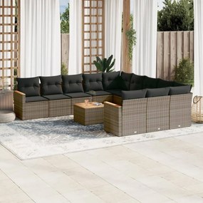 vidaXL Patio Sofa Set 11-θέσια Grey