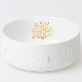 Διακοσμητικό Μπωλ Seahorse Coral RD0017356 Φ18,3x7cm White-Gold Raeder Porcelain