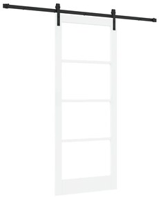 vidaXL Συρόμενη Πόρτα Χειροκίνητος Λευκό 86 x 211 cm Ξύλο και μέταλλο