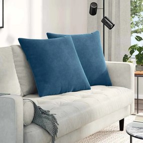 VidaXL Μαξιλάρι Καναπέ 2 τμχ. Βελούδο Μπλε 80 x 80 cm