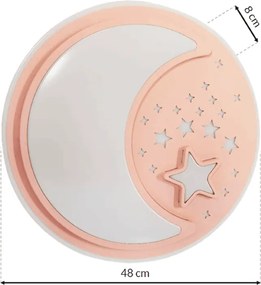 LED Παιδικό Φωτιστικό Οροφής Note 40W Ø48cm Ροζ