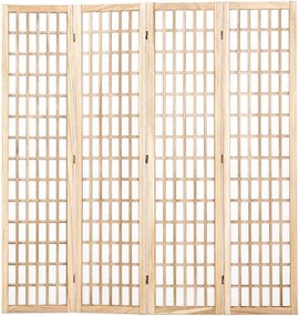 VEVOR Room Divider Japanese Wall Divider 4 Pane for Room Separation (Natural)