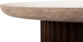 ΤΡΑΠΕΖΙ ΣΑΛΟΝΙΟΥ ΣΤΡΟΓΓΥΛΟ GLADYS HM9714 ΜΑΣΙΦ MANGO-ΤΡΑΒΕΡΤΙΝΑ Φ55x50Υεκ.
