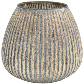 Βάζο 962-225-009 18x18cm Beige-Silver Γυαλί