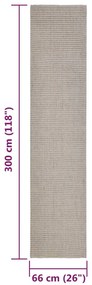 vidaXL Χαλί για Στύλο Ξυσίματος Χρώμα Άμμου 66 x 300 εκ. από Σιζάλ