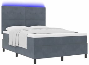 vidaXL Κρεβάτι με ελατήρια με στρώμα Σκούρο γκρι 160 x 200 cm Βελούδο