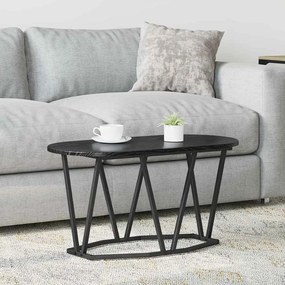 vidaXL Τραπέζι Σαλονιού Μαύρο Δρύς 80x40x40,5 εκ από Επεξεργασμένο Ξύλο και Μέταλλο