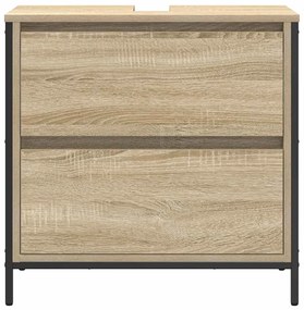 vidaXL Ντουλάπι νιπτήρα μπάνιου με συρτάρια Sonoma Δρυς 60x34,5x60 εκ.