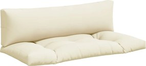 vidaXL Μαξιλάρια Παλέτας 2 τεμ. Κρεμ Υφασμάτινα