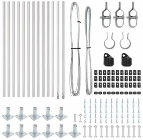 vidaXL Στύλος Περιφράξεων 13 pcs Ασημί Ατσάλι