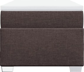 vidaXL Κρεβάτι Boxspring με Στρώμα Σκούρο Καφέ 90x190 εκ. Υφασμάτινο