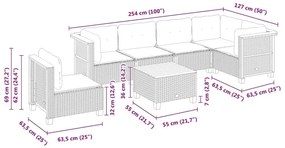 Σαλόνι Κήπου Σετ 7 τεμ. Μπεζ Συνθετικό Ρατάν με Μαξιλάρια - Μπεζ